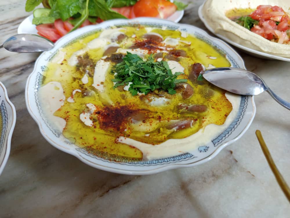 صحن فول بطحينية ( مع سرفيس )