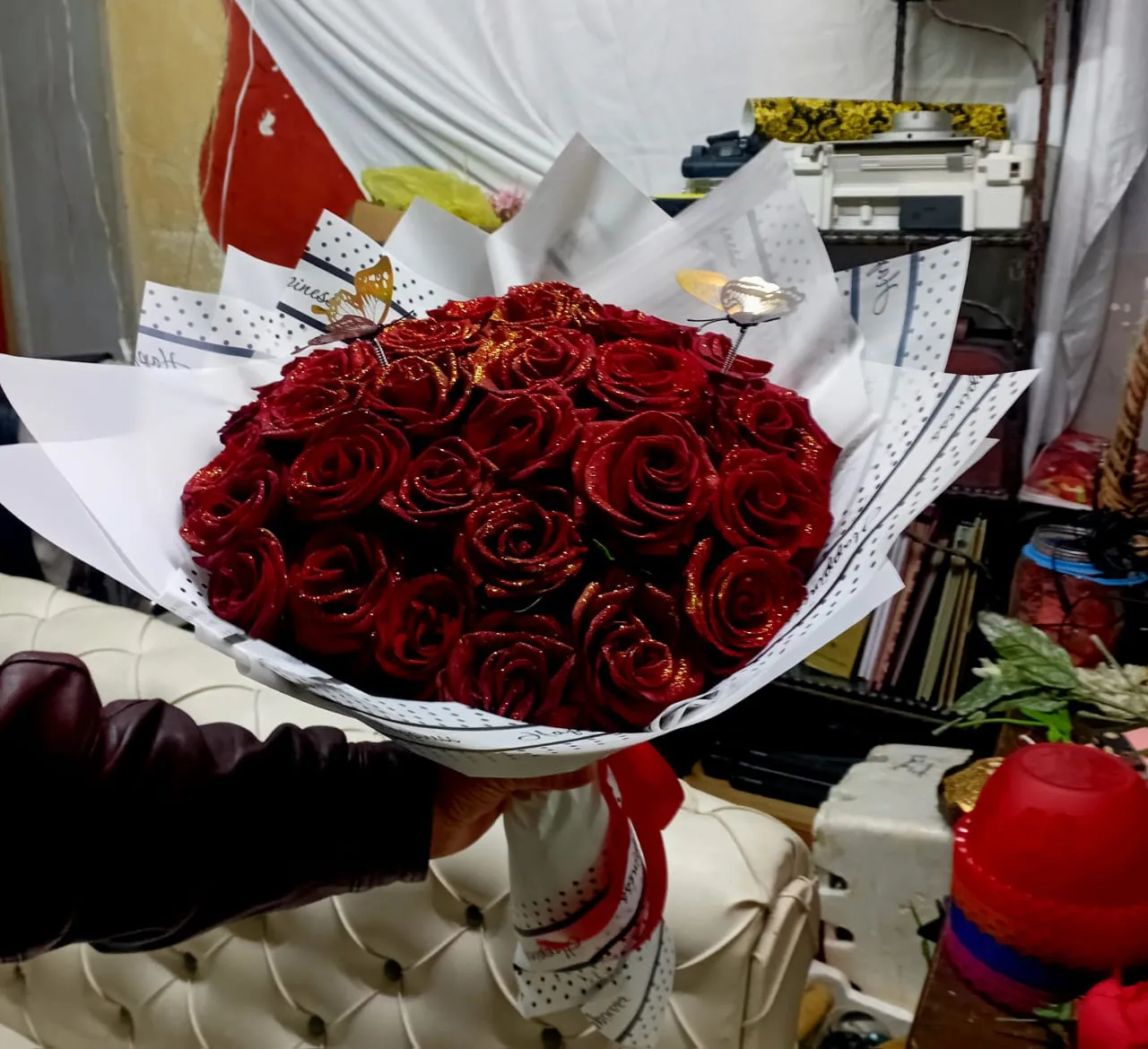باقة ورد خمري