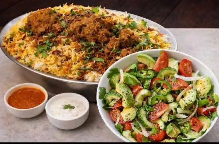 وجبة كبسة دجاج سورية