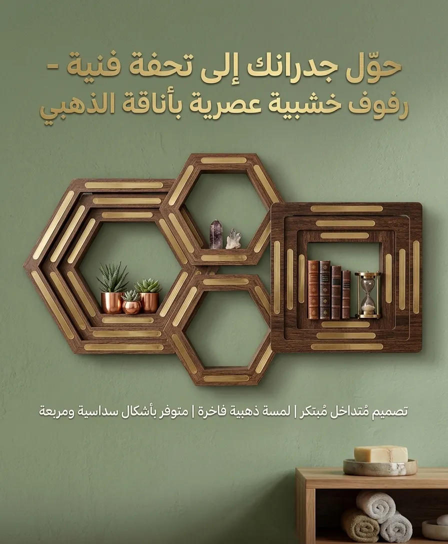 رفوف خشب حائطية
