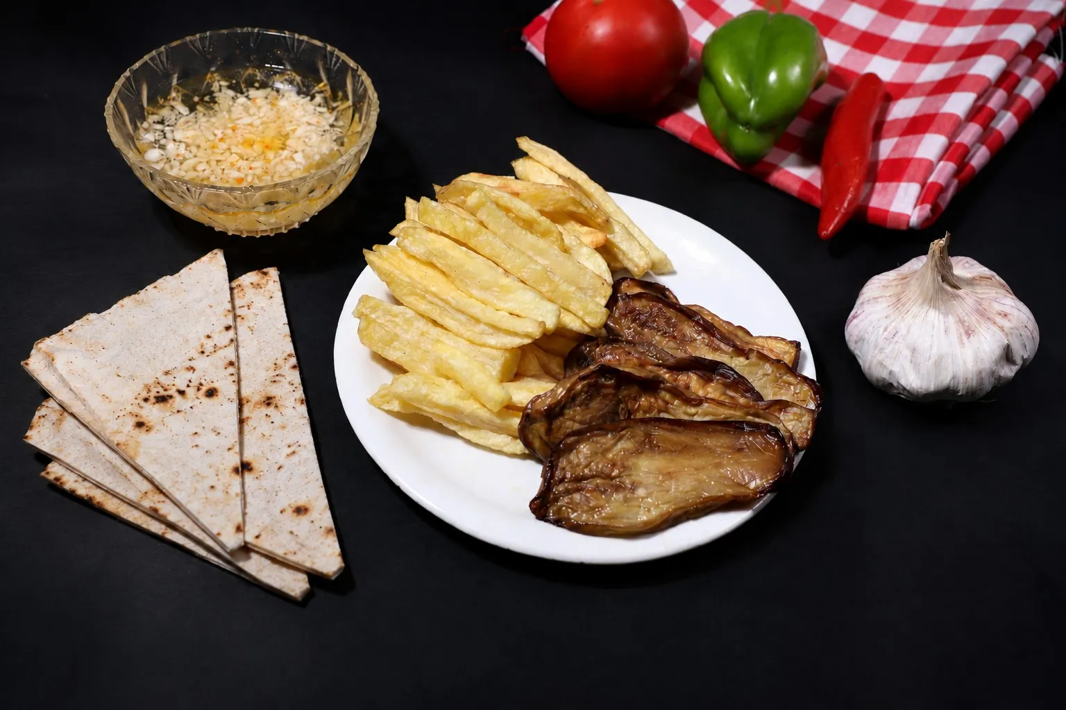 وجبة باذنجان +بطاطا