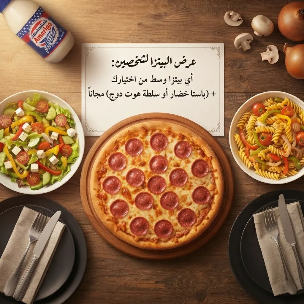 عرض البيتزا لشخصين