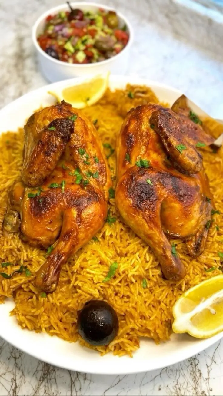 وجبة كبسة مع فخذ