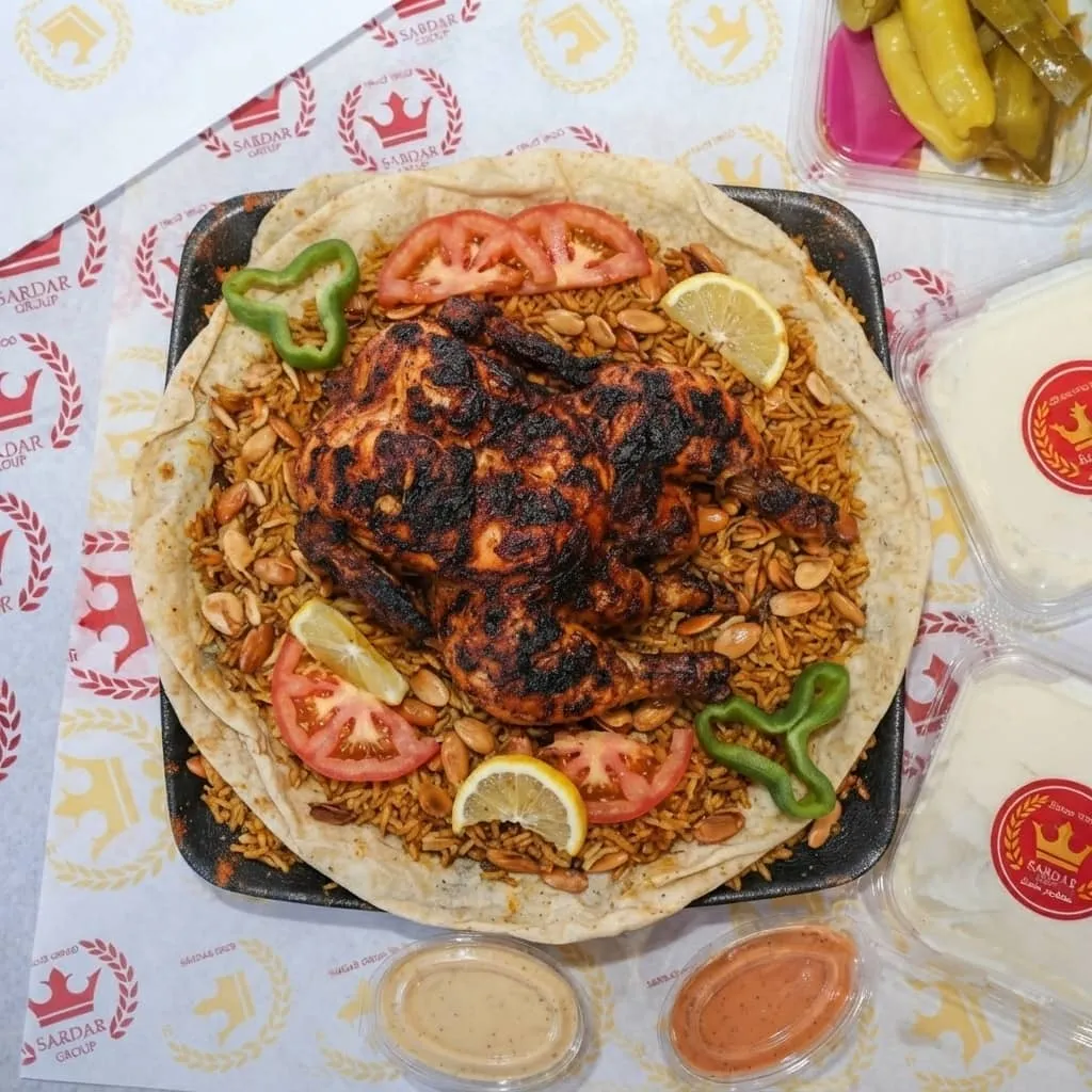 منسف فروج كامل مشوي