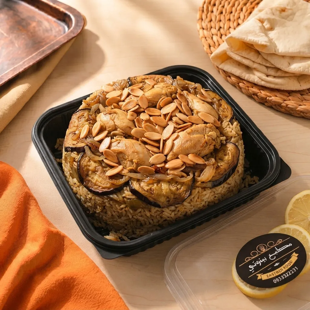 مقلوبة باذنجان بالدجاج