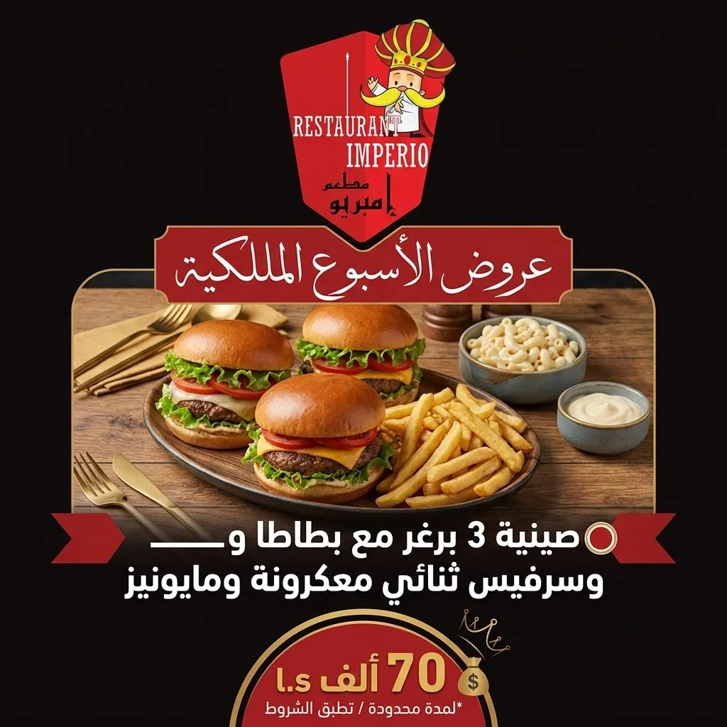 عرض صينية البرغر