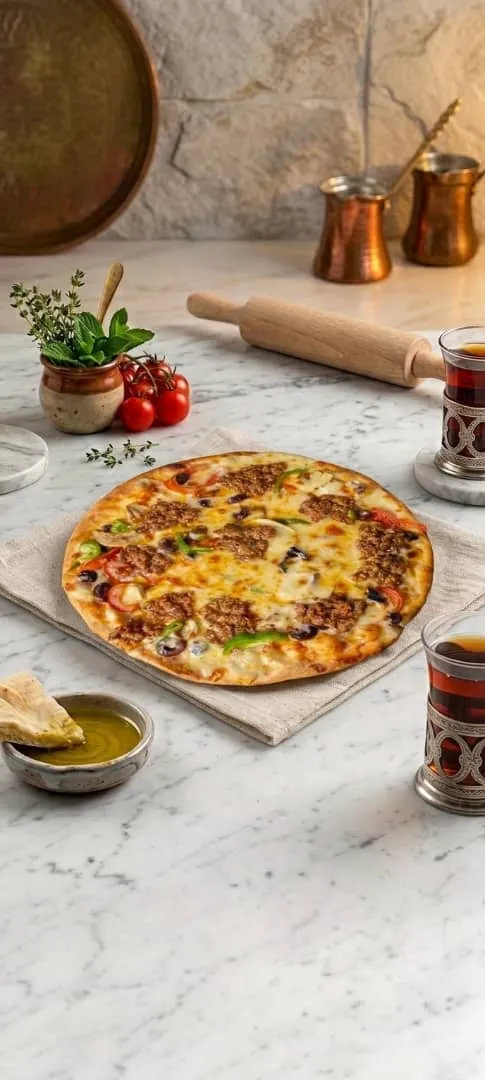 بيتزا سجق وخضار