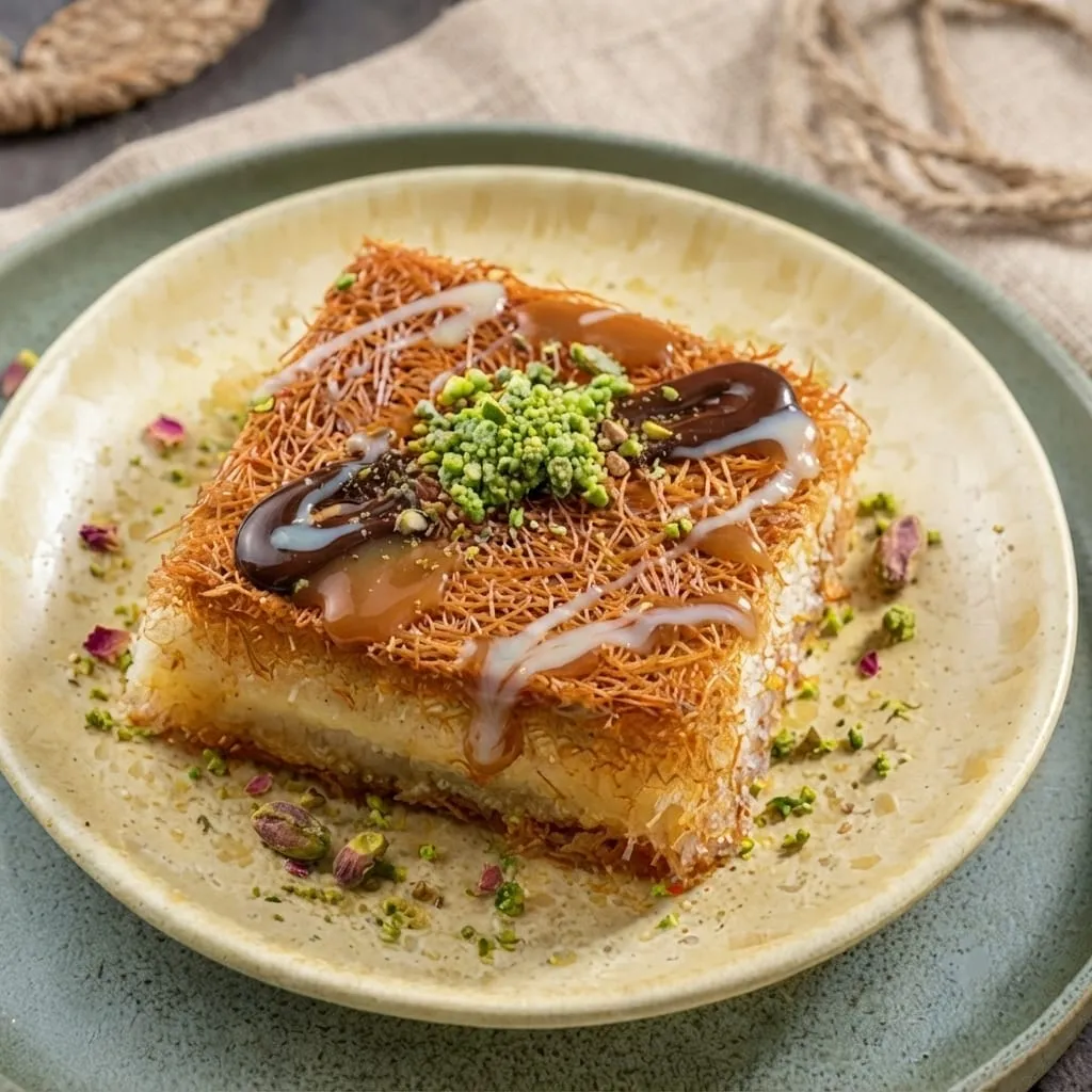 قطعة كنافة مدلعة