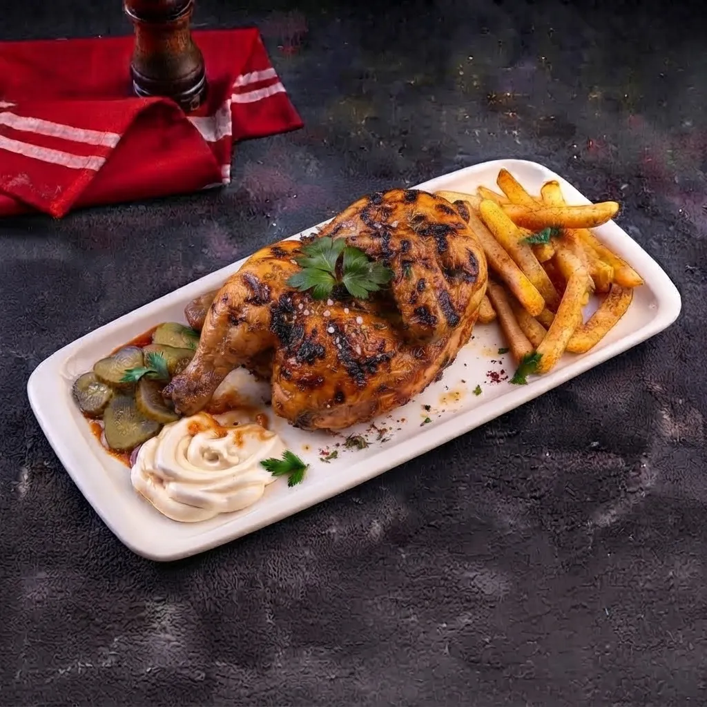 نص فروج مشوي عالفحم