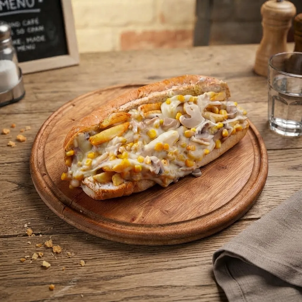 بطاطا مع جبنة وفطر وذرة