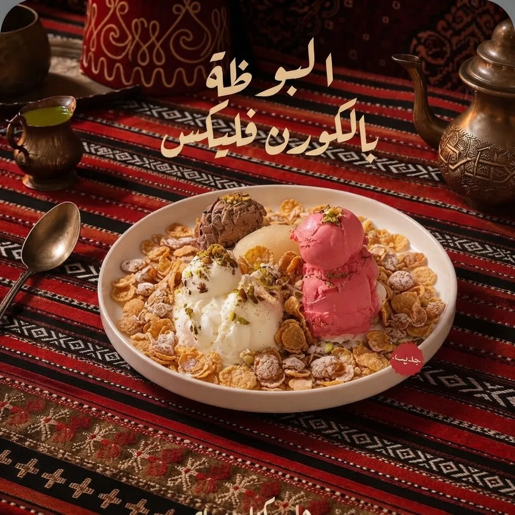 بوظة مع كورن فليكس