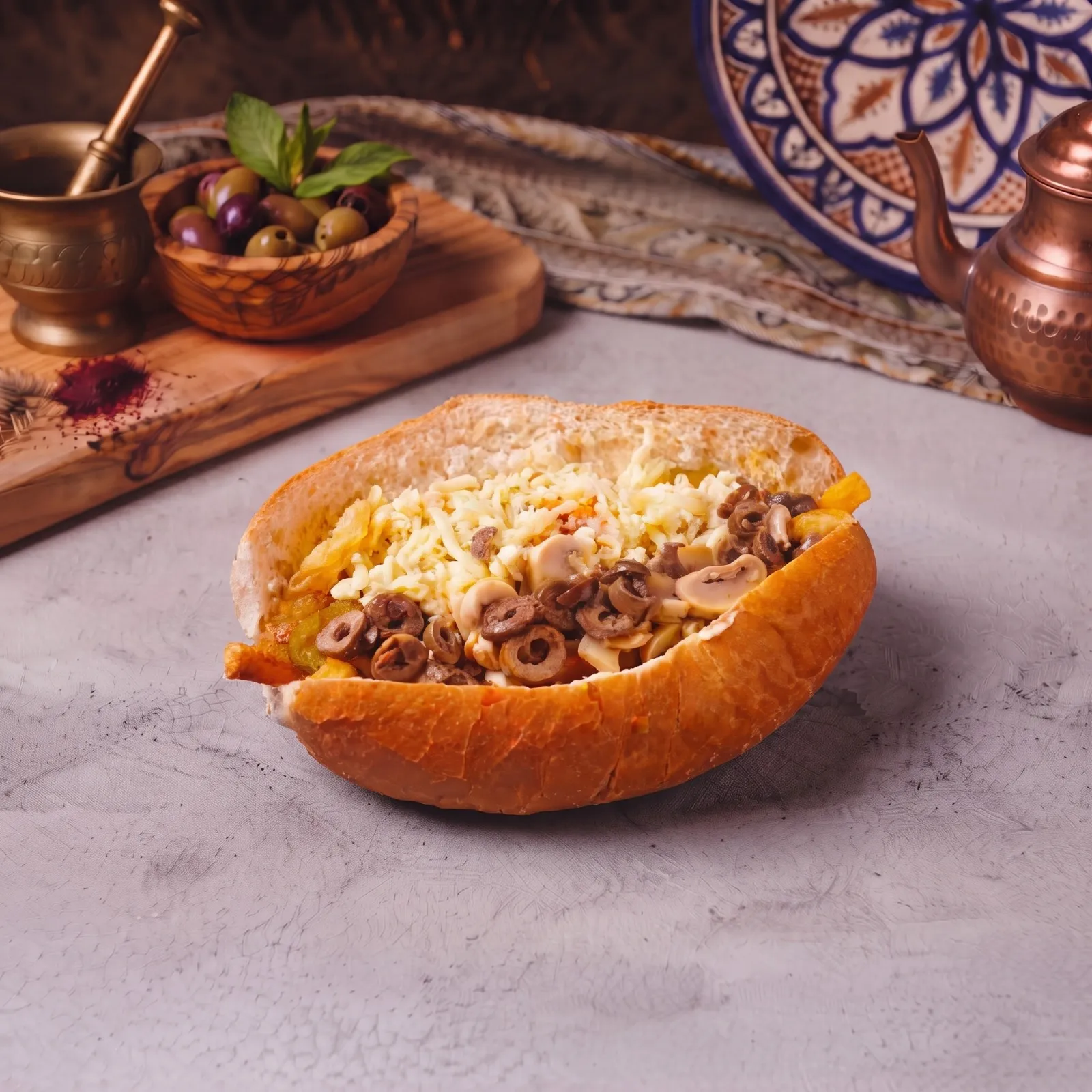 بطاطا صمون مع جبنة
