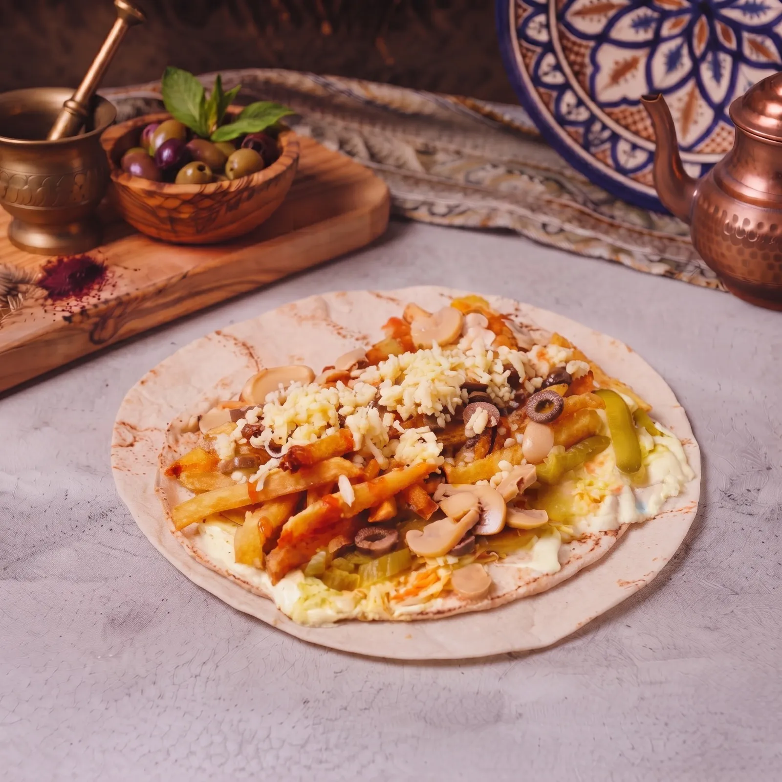 بطاطا صاج مع جبنة