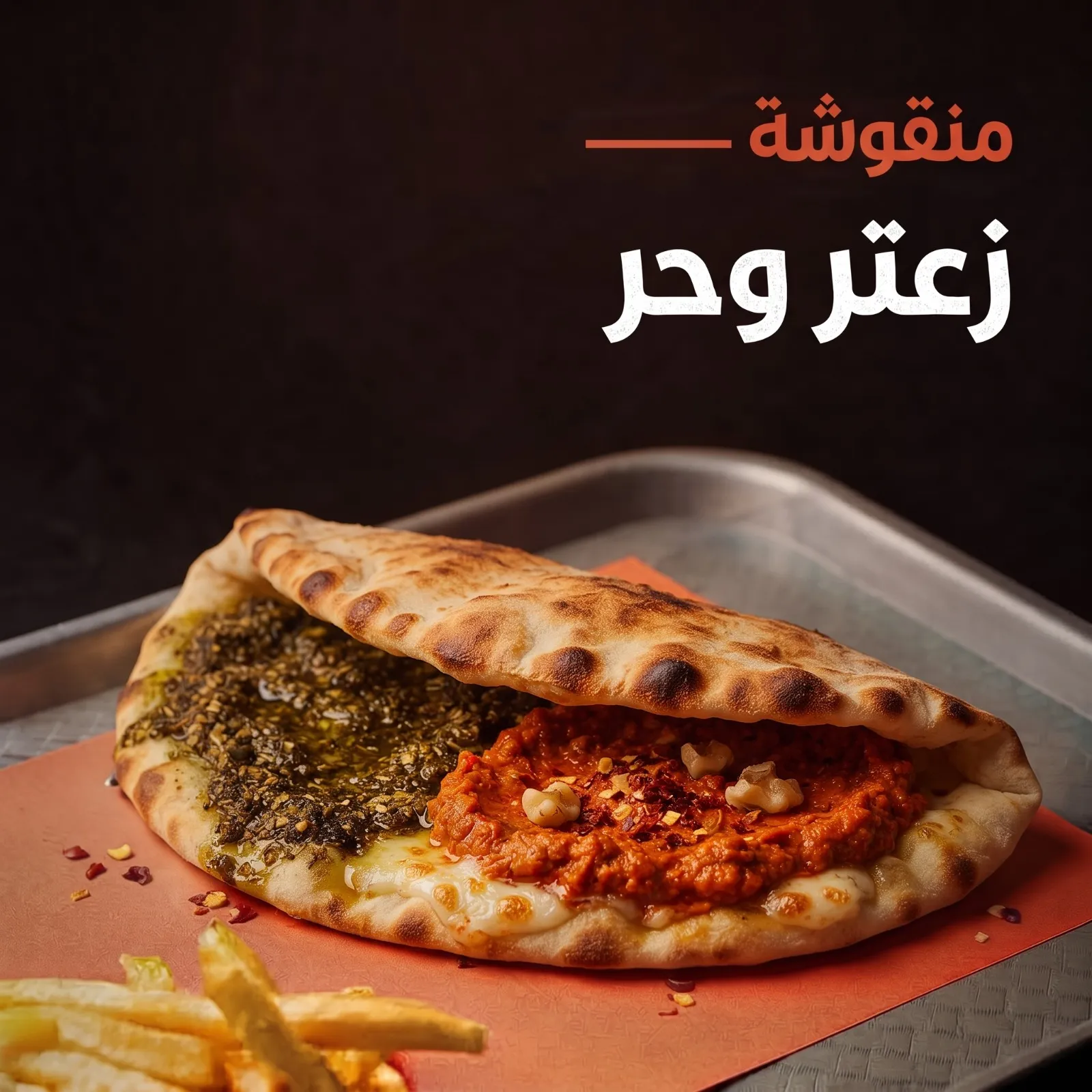 منقوشة زعتر مع حر