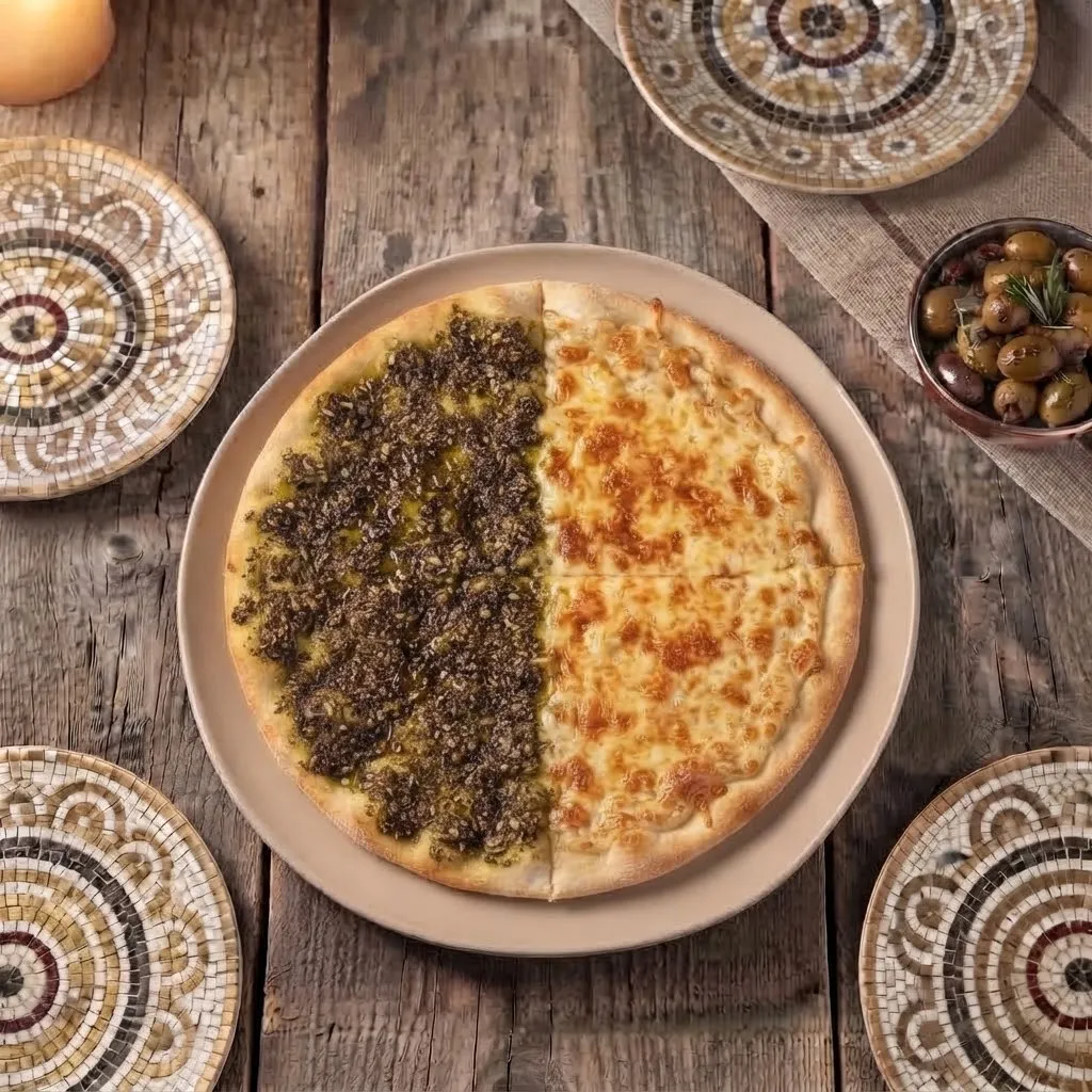 مناقيش نص جبنة نص زعتر لبنانية
