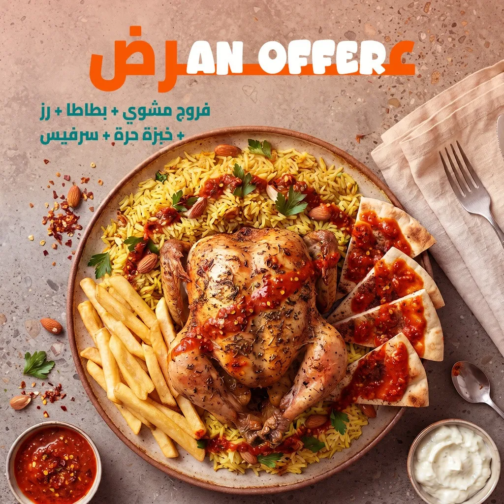 عرض الفروج المشوي