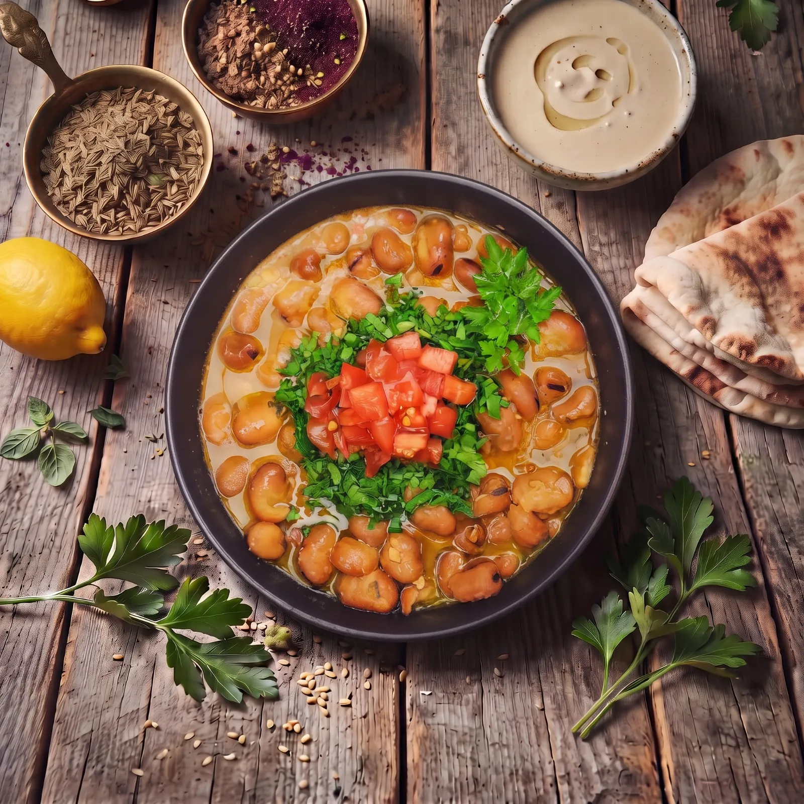 فول بالطحينة